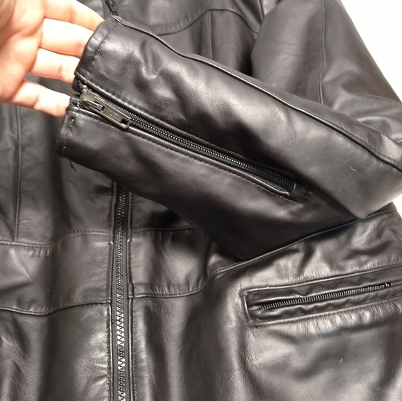 Vintage Brimaco leather jacket woman  size 18 . Padded lined. Racer biker moto - Picture 4 of 8